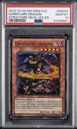 Yu-Gi-Oh! Darkflare Dragon Card - SDDC-EN002 Ultra Rare 1st Edition From Dragons Collide Structure Deck - View #3