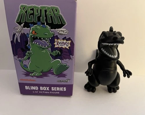 RUGRATS REPTAR BLIND BOX SERIES REACTION 3.75" TOY FIGURE SUPER 7- Shadow Reptar