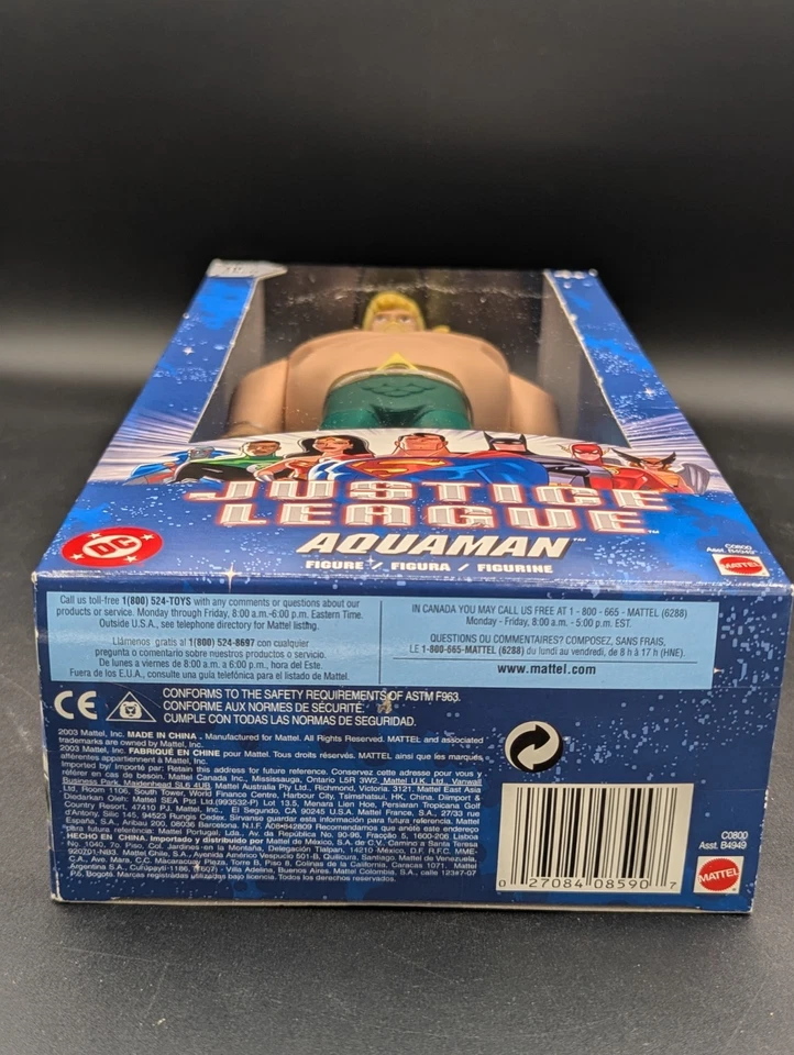 Justice League Aquaman DC Mattel Action Figure 10" NEW in box - Image 4 of 4