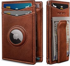 miyozi Airtag Wallet for Men- with Money Clip Gift one size, Brick Brown065