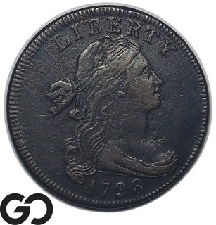 1796 Draped Bust Large Cent Rev. of 1794 Scarce Early Copper XF