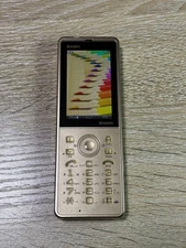 Willcom Kyocera Baum Wx341K Gold Feature Phone Japanese Keitai Phone PHS Retro