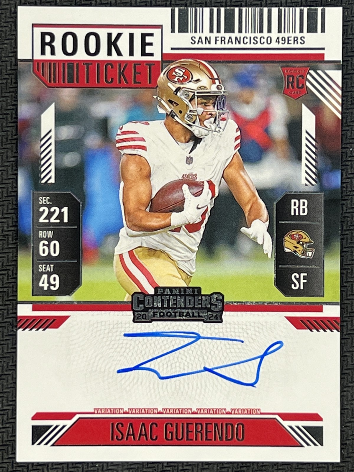 2024 Contenders Rookie Ticket Variation #138 Isaac Guerendo RC Rookie Auto 49ers