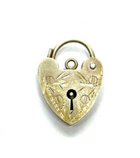 Vintage Sterling Silver Ornate Hand Engraved Padlock Clasp 