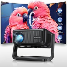 Mini-Projector with WiFi and Bluetooth: 1000 ANSI/360 Adjustable Stand/Ele