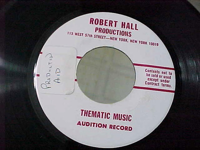 ROBERT HALL - THEMATIC MUSIC  AUDITION RECORD - EX/NM  VINYL & EX AUDIO