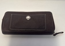 Vintage Coach Chelsea Accordion Wallet Brown Pebble Leather 8 X 4