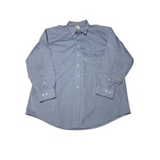 Brooks Brothers 346 Mens 17.5 34/35 Blue Non-Iron Regular Fit Dress Shirt