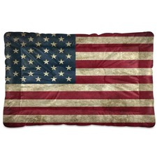 Flag Dog Bed Mat, Cat Crate Pad with Non-Slip Bottom Washable Soft Pet Kennel...