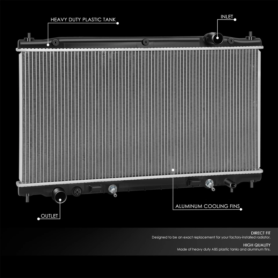 Radiador de aluminio estilo fábrica Fit 14-18 Infiniti Q50 3,5 L 3,7 L AT DPI13440 Foto 2 de 4