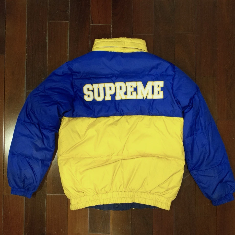 Supreme FW14 Chaqueta Hinchada Reversible Amarillo Azul M  Foto 3 de 4