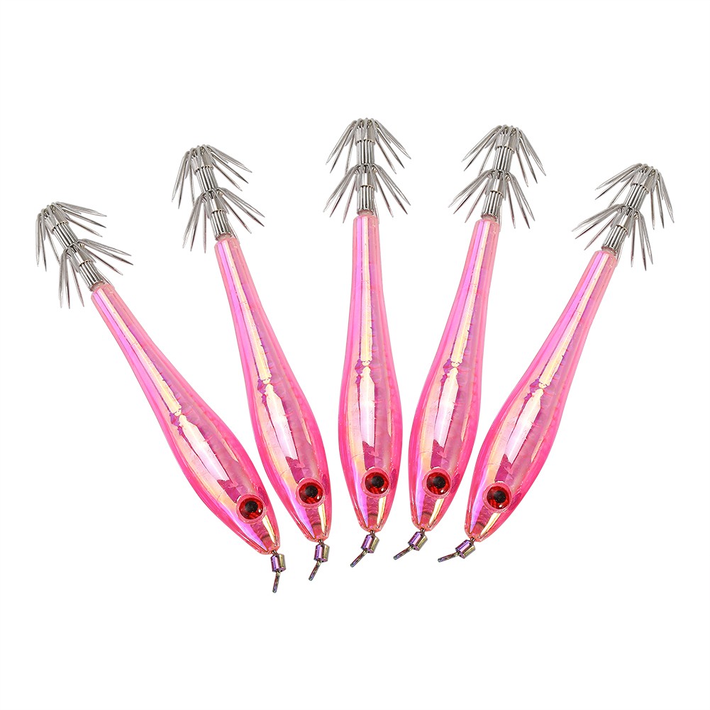 5pcs Hard Squid Jig Fishing Lures Durable For Saltwater And Freshwater Trending