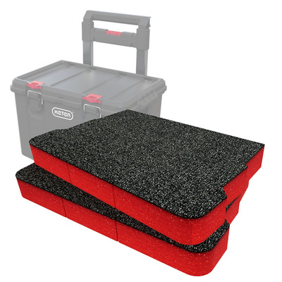 Shadow Foam Keter Stack'N'Roll Mobile Cart Schaumstoffeinlagen schneiden und abziehen 30 bis 50 mm
