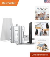 Universal Cell Phone Booster with Directional Antenna - 2500 Sq Ft of Coverage