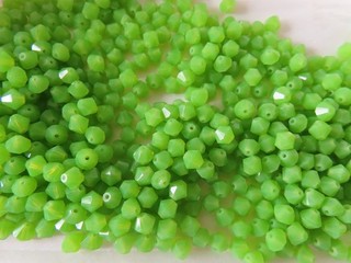 Full pack 576 Czech Machine cut Bicone Beads 5mm Opal Zeleny (Green Opal)