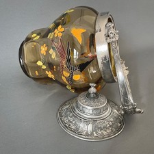 Antique Enameled Glass Bonboniere with Metal Mount - Late 19th year