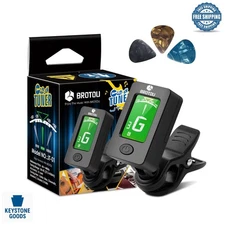 Digital Clip-On Guitar Tuner & Capo for Acoustic, Bass, Ukulele, Violin