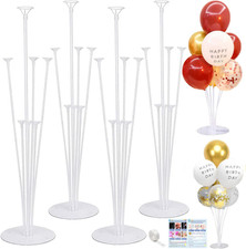 4 Pack Balloon Stand Kit for Table, Balloon Sticks with Bases Table Balloon Ce