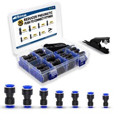 60 Pcs Reducer Air Fitting Kit 4-12mm Push Connect Pneumatic Connector
