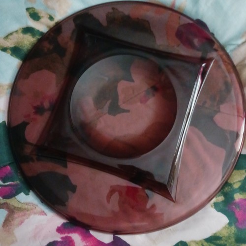VINTAGE PURPLE AMETHST MOROCCAN COLONY ROUND 12" PLATTER - Picture 3 of 4