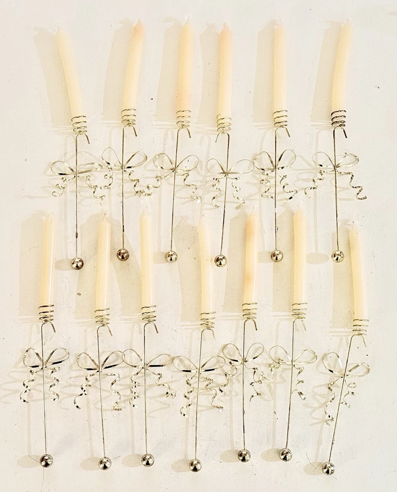 Винтажные вешалки для свечей Dept 56 13 золотых украшений — 6,5 дюйма со свечами - Изображение 2 из 4