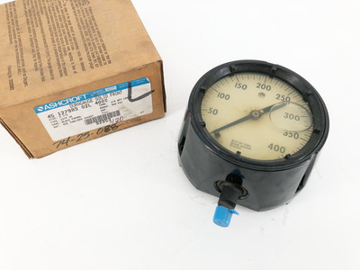 New Ashcroft 45-1279AS-02L-400# Pressure Gauge 4.5'' 400psi 1/4'' NPT Lower