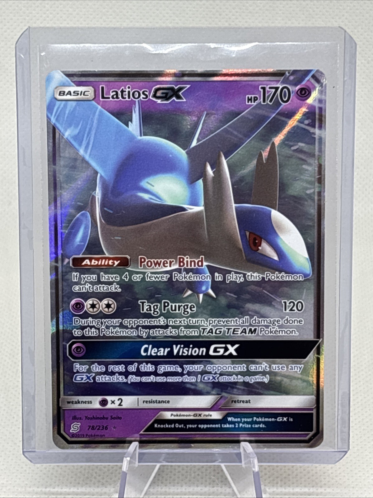 Latios GX 78/236 Sm-Unified Minds Holo Ultra Rare 2019 NM
