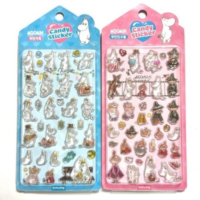 KOREA LIMITED MOOMIN 3D STICKER SET OF 2 #a23a96