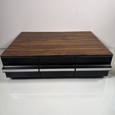 VTG Realistic 36 Cassette Tape Storage Holder Case 3 Drawer Faux Wood Grain