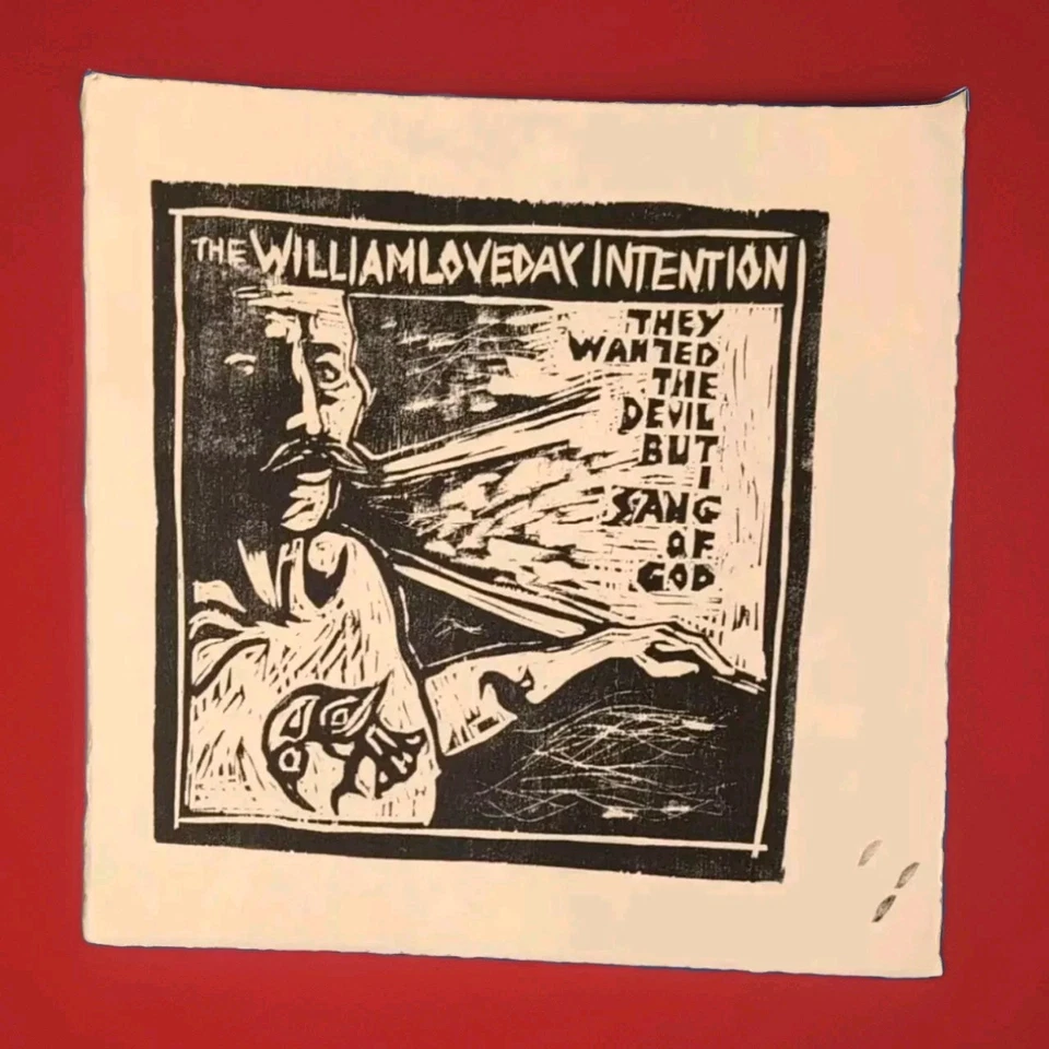 billy childish They Wanted The Devil But I Sang Of God Handmade Woodcut Unique. - Image 2 of 4