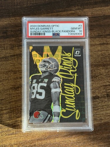 Myles Garrett [Black Pandora] #3 2024 Panini Donruss Optic Sunday Kings card