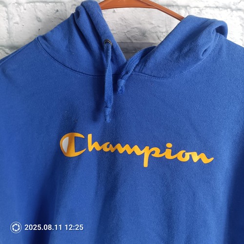 Champion Hoodie Mens Small Blue Authentic Athleticwear Pullover Kangaroo Pocket - Picture 4 of 8