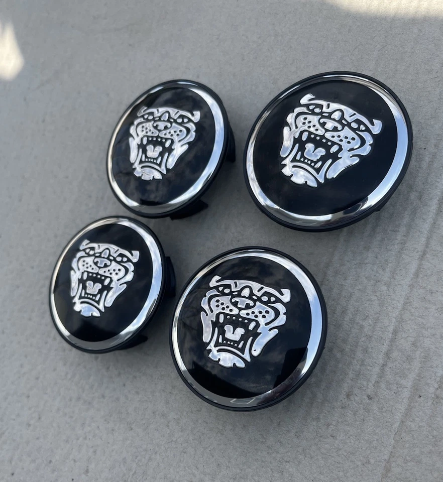 JAGUAR 4 件套黑色车轮中心盖 59 毫米 - 保证满意度 — 第 3/4 张图片