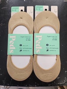 Womens Peds Nude Super Low Cut Cushion no show Socks 3 pack