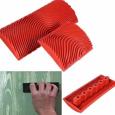 2x Wood Graining Tool Set Wood Grain Roller Painting Tool With Handle Wall Art