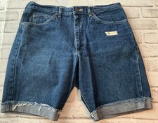 Lee Jean Shorts Mens 36 Blue Denim Jorts Faded Cut Off Made In USA VTG