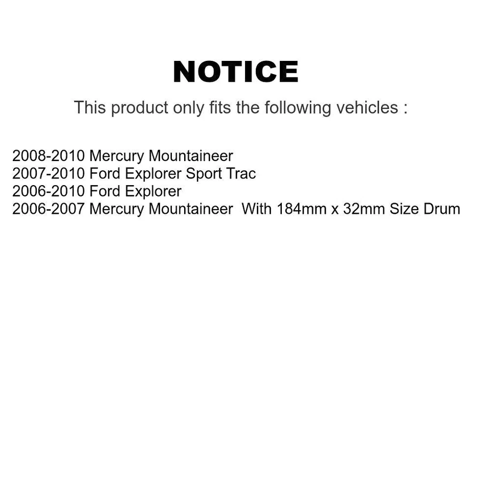 Ceramic Front Brake Pads Rear Shoes Kit for Mercury Mountaineer 2006-2010 oeR9 - Image 2 of 4