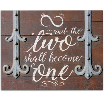 And The Two Shall Become One - 11x14 Unframed Art Print - Great Wedding Gift