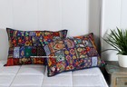 Cushion Pillow Patchwork Cover Handmade Turkish Rug Indian 16*24 Sofa Home Decor