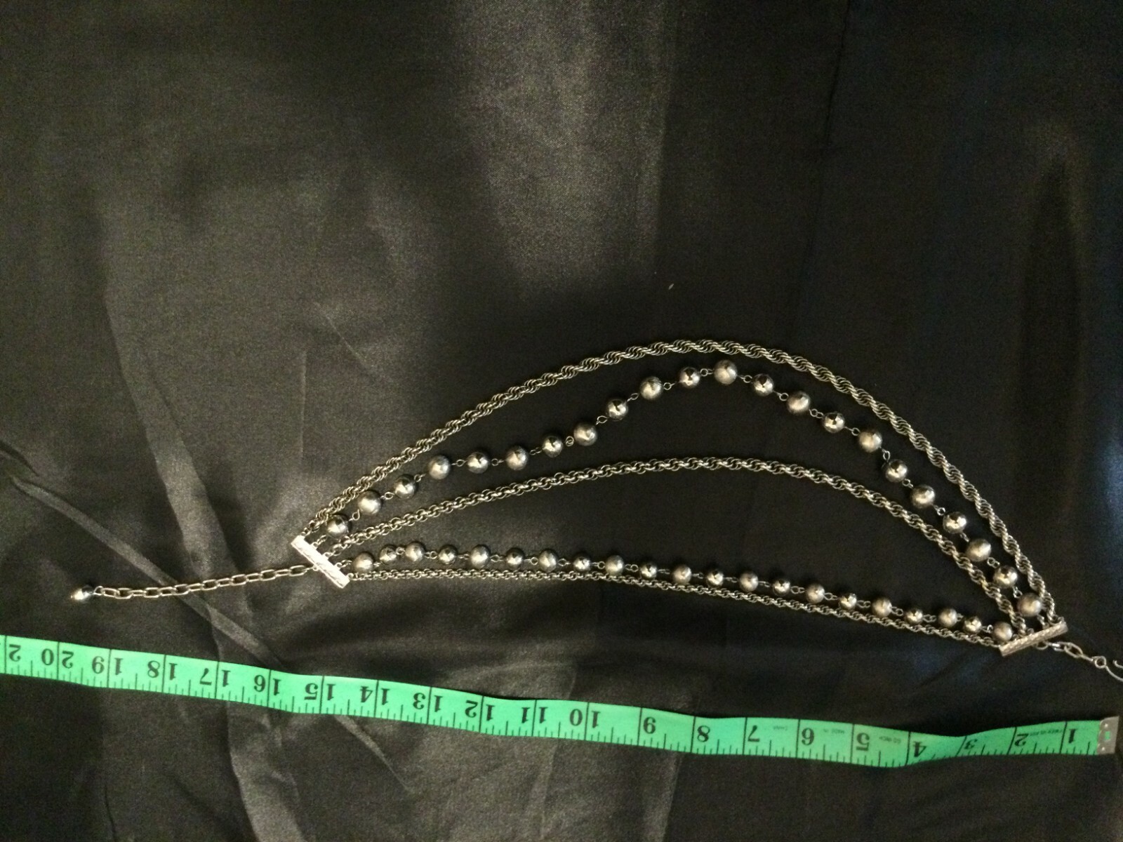 VINTAGE unsigned silver tone multi strand 20" nec… - image 4