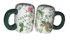 z...Waverly Salt & Pepper Shakers 'Garden Room' Foral Pattern Green White Pink
