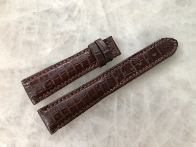 19mm/16mm Brown Alligator Crocodile Embossed Leather Watch Strap Band