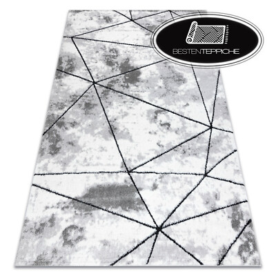 Moderne originalle Teppiche COZY Polygons grau Dreiecke geometrisch strukturell 