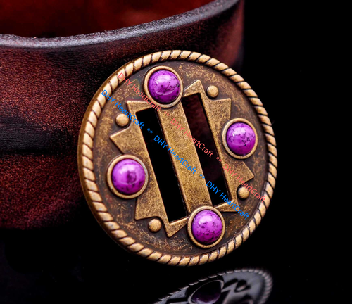 10X Turquoise DIY Leathercraft Western Cowboy Hatband Belt Slotted Concho 1-1/2" - Picture 3 of 12