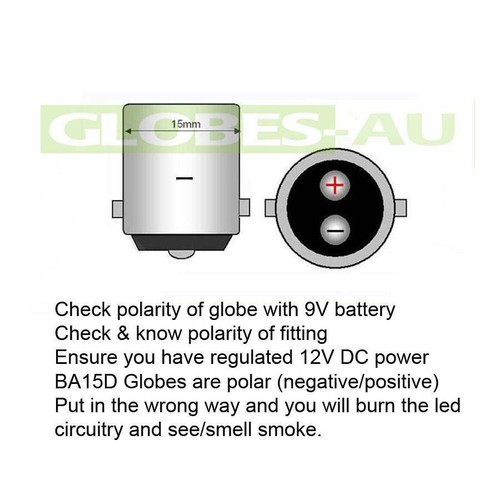 2x 12V BA15D LED LIGHT GLOBE WARM WHITE 18 SMD 5050 Caravan Car 1142 - Picture 3 of 3