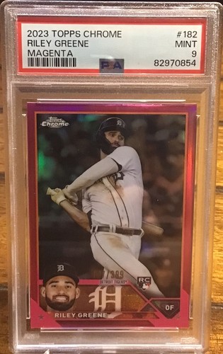 2023 Topps Chrome Riley Greene #182 Magenta Refractor /399 PSA 9 Mint Tigers