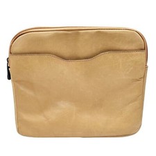 Tri-Antler Tan Leather Padded Lined Multi-use Pouch Unisex