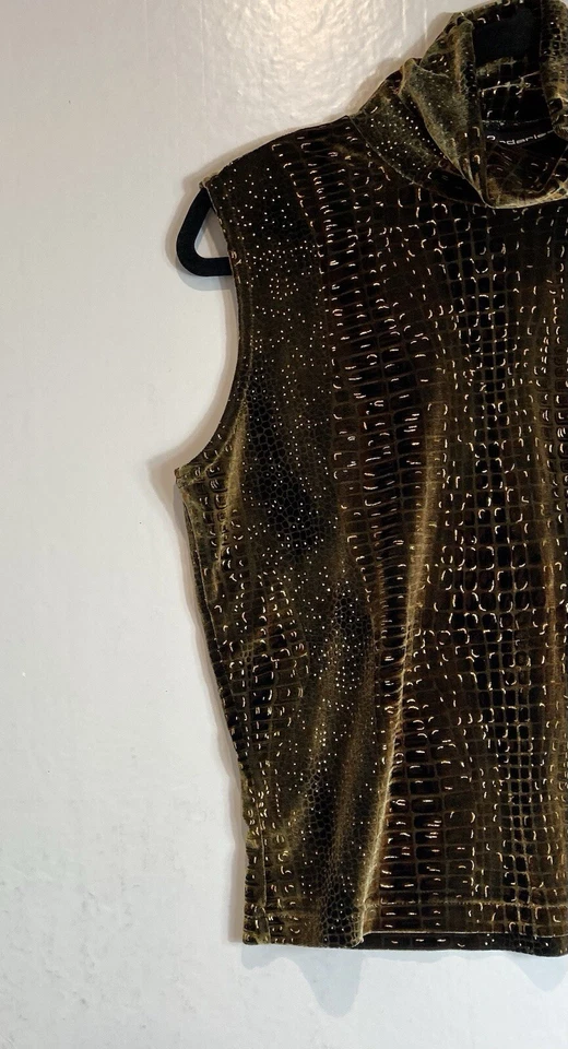 Camiseta sin mangas de terciopelo Y2K años 90 vintage sin límites talla XL grunge metálica Foto 4 de 4