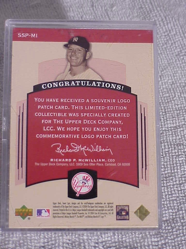 MICKEY MANTLE 2004 SWEET SPOT CLASSIC 1952 ALLSTAR GAME PATCH LOGO SSP