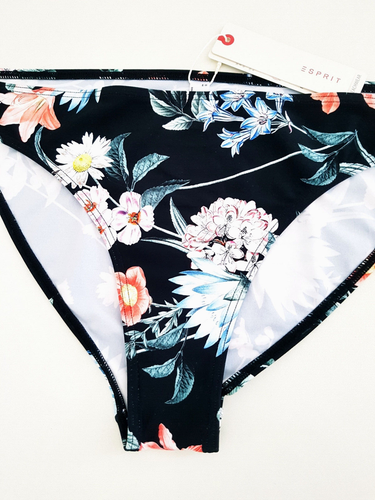 Esprit Bikini-Unterteil Slip DE 44 Badehose schwarz bunt Blumen NEU ETIKETT TOP - Bild 3 von 16
